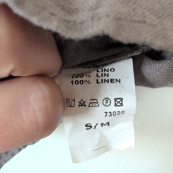 Splendid Iris Made in Italy 100% Linen Button Cropped Tank Top Gray S/M Small - Picture 5 of 7